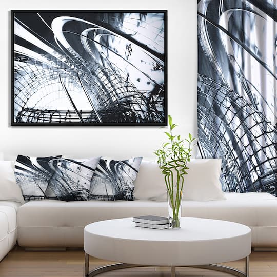 Designart - 3D Abstract Art Black Structural